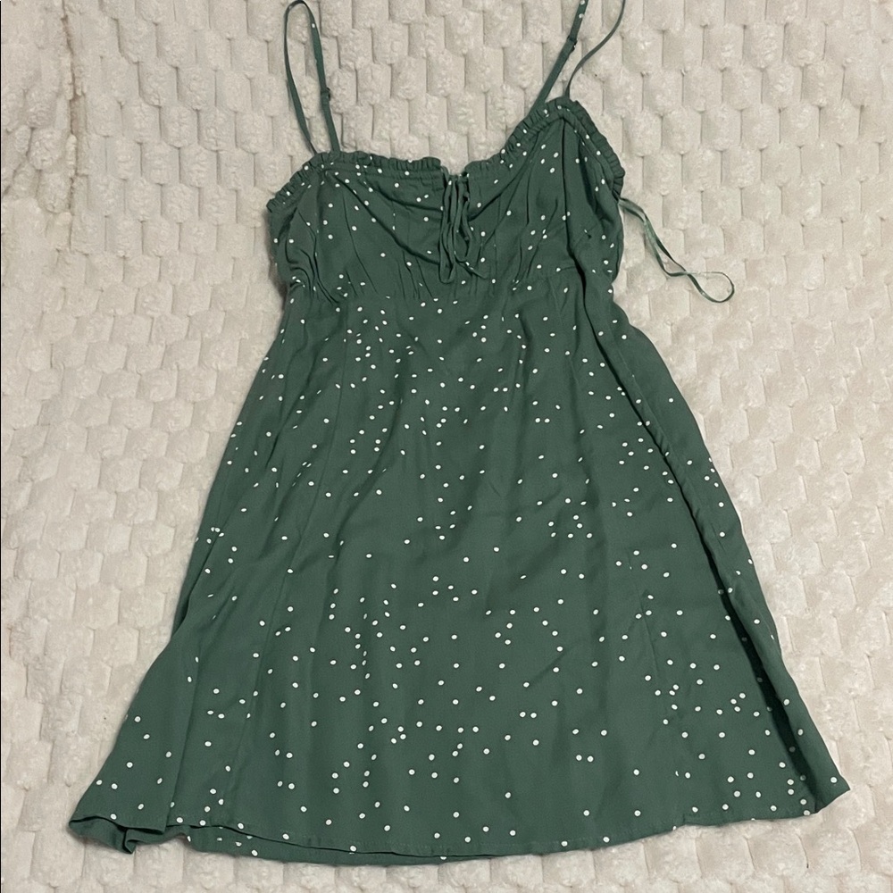 O'Neill Green Polka Dot Midi Dress